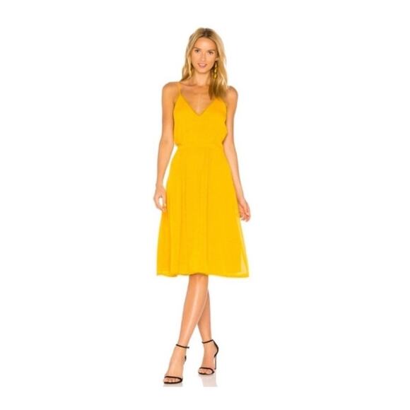 House of Harlow 1960 X Revolve Size Small Womens Ines Mustard Yellow Dot Dress - Picture 1 of 13